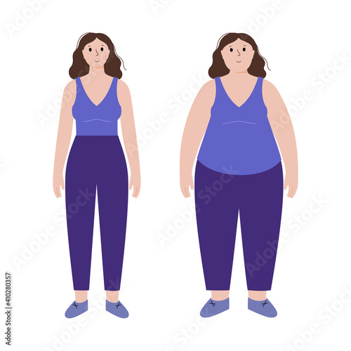Obese and normal woman