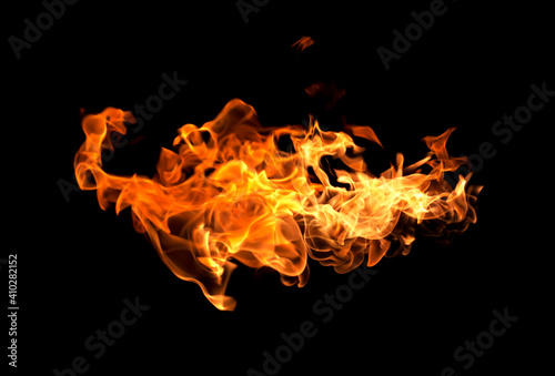 Fire flames isolated on black background © scenery1