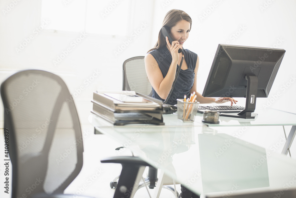 Businesswoman working at desk