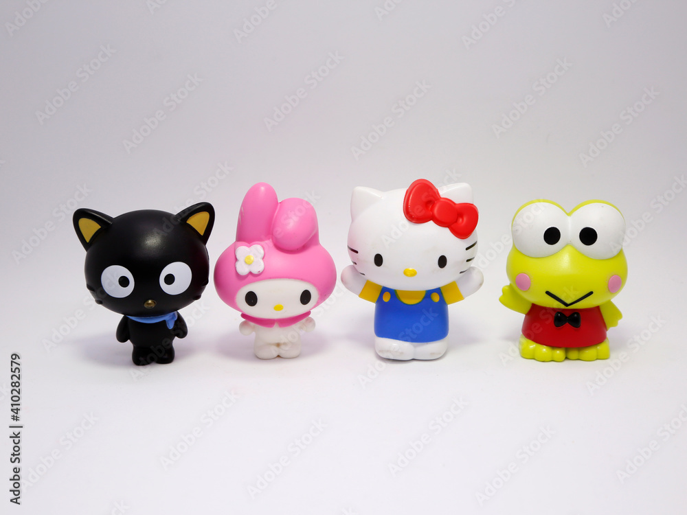 Hello Kitty and her friends. Chococat. Keroppi. My Melody. Famous characters.  Adorable kitten. Character from Japan. Produced by the Japanese company  Sanrio. Isolated. Stock Photo | Adobe Stock