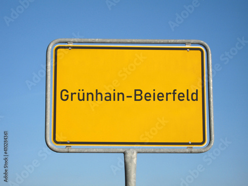 Ortsschild Grünhain-Beierfeld photo