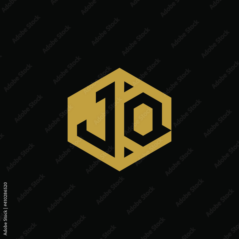 Initial letter JQ hexagon logo design vector Initial letter JQ hexagon logo design vector