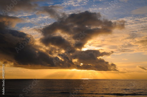 USA, Oregon, Lincoln County, Seascape at sunset photo