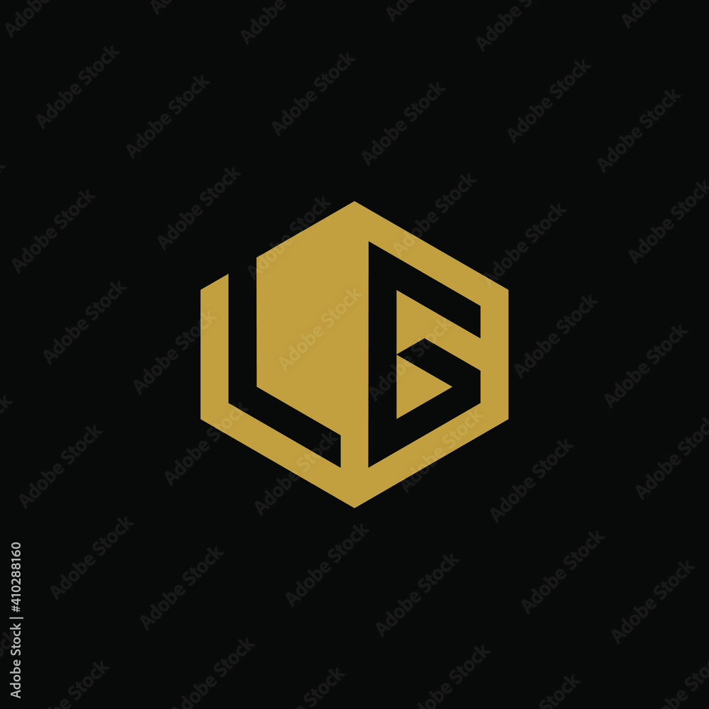 Initial letter LG hexagon logo design vector Initial letter LG hexagon logo design vector
