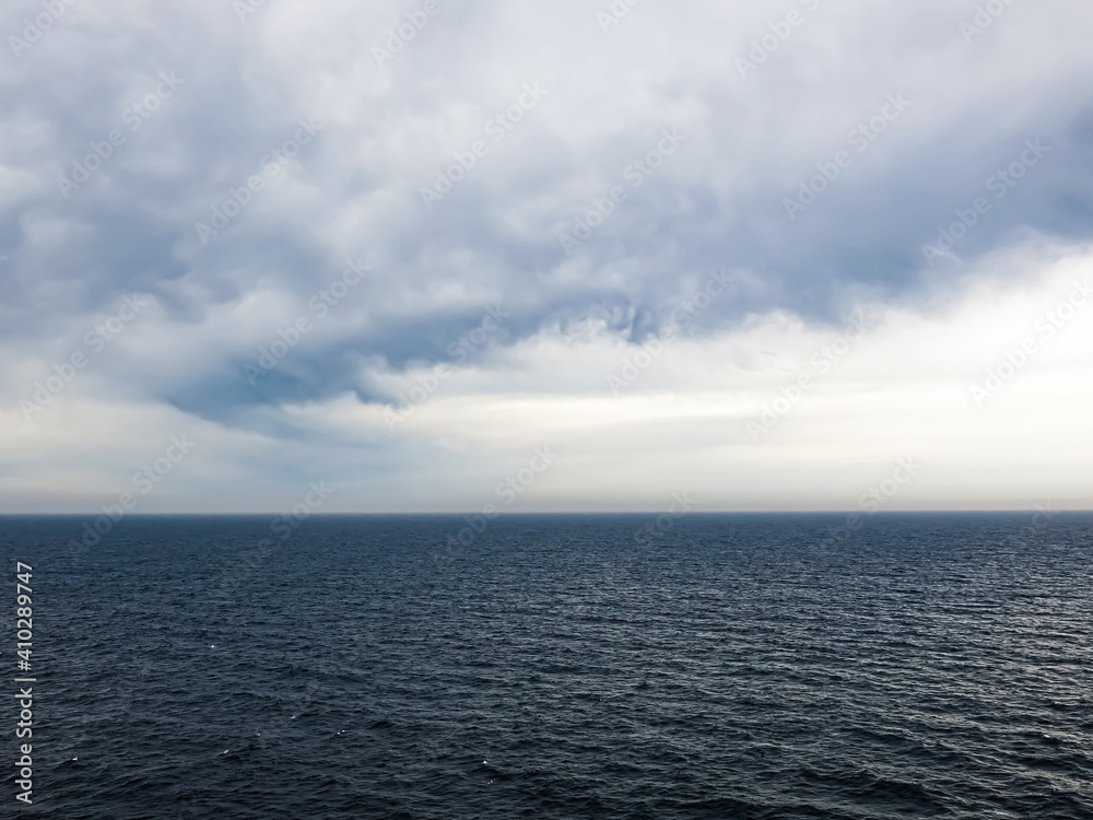 Rainfall in the middle of the ocean just after a passing storm.