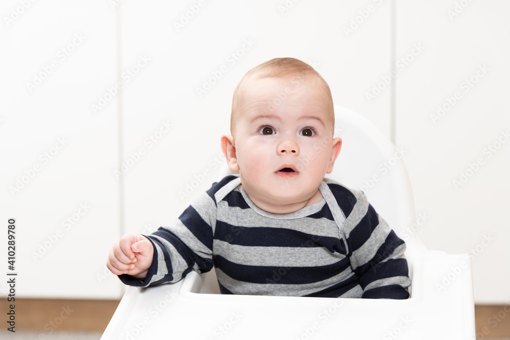 Beautiful Child Sitting in High Chair Beautiful Child Sitting in High Chair