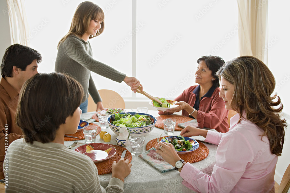 Family having meal together Family having meal together