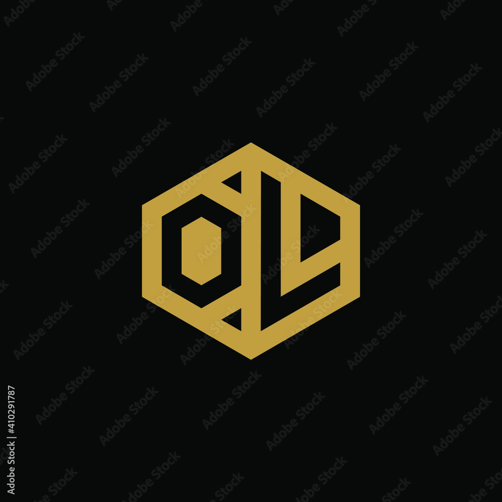 Initial letter OL hexagon logo design vector Initial letter OL hexagon logo design vector