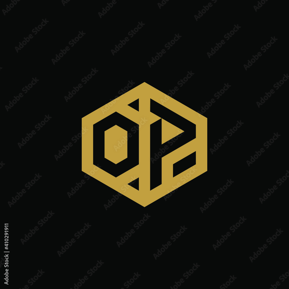 Initial letter OP hexagon logo design vector Initial letter OP hexagon logo design vector