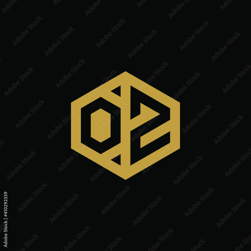 Initial letter OZ hexagon logo design vector Initial letter OZ hexagon logo design vector