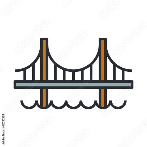Bridge icon vector illustration. Can also be used for building and landmarks . Suitable for mobile apps, web apps and print media.