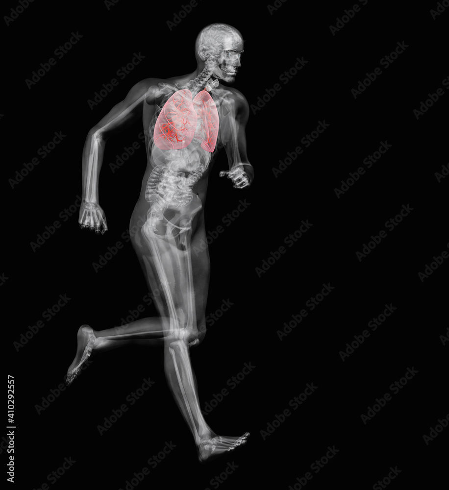 Digitally generated image of running male likeness Digitally generated image of running male likeness