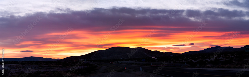 Sunrise in the Mojave desert