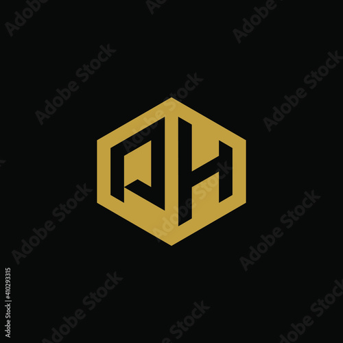 Initial letter PH hexagon logo design vector