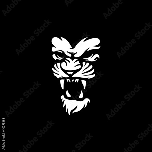Wild Angry Lion Head Logo Vector Template Illustration Design Mascot Animal