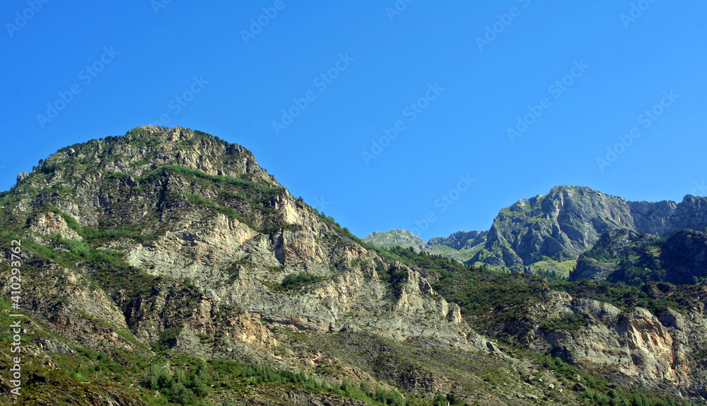 Nature of beautiful village Benasque in Pyrenees, Spain.