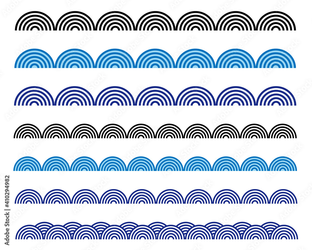 青海波の和柄のパターンラインセット Stock Vector Adobe Stock 青海波の和柄のパターンラインセット Stock Vector Adobe Stock