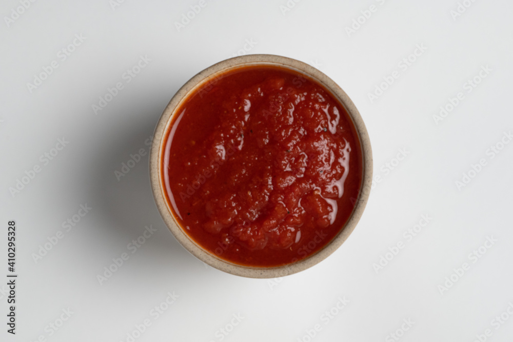 Tomato pasta sauce from above Tomato pasta sauce from above