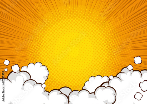 comic background, yellow pop art color.