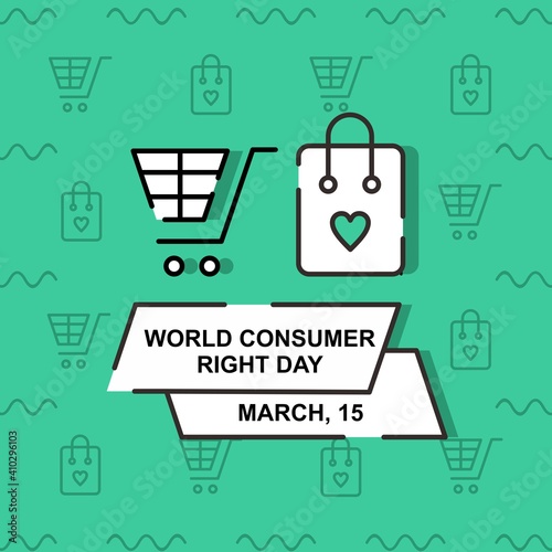 Shopping illustration with creative pattern. Easy to edit with vector file. Can use for your creative content. Especially about world consumer right day campaign in this march.