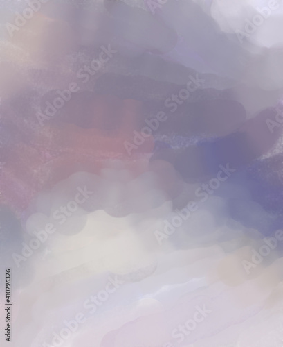 Watercolor abstract painting with pastel colors. Soft color painted illustration of calming composition for poster, wall art, banner, card, book cover or packaging. Modern brush strokes painting.