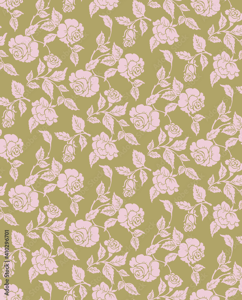 Seamless geometric flowers pattern, floral print.	