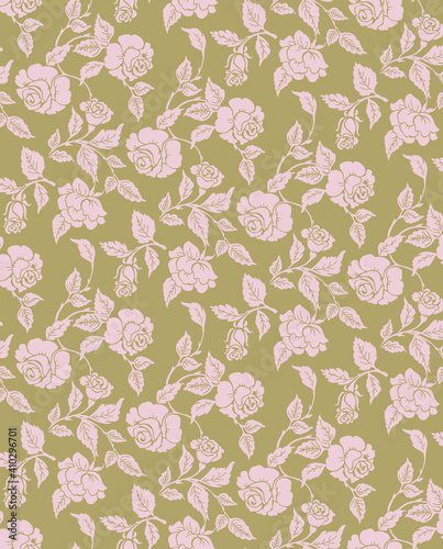 Seamless geometric flowers pattern  floral print. 