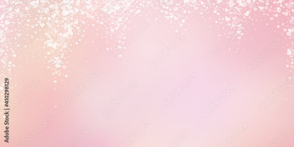 White heart love confettis. Valentine's day fallin White heart love confettis. Valentine's day fallin