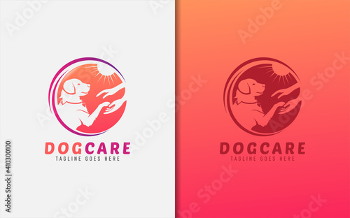 Modern Dog Care Logo Design. Vector Logo Design Illustration.