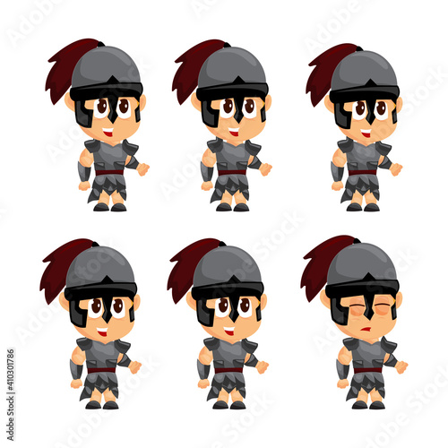 Spartan Cartoon Idle Game Character Animation Sprite Template