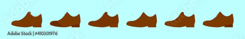 set of men shoes cartoon icon design template with various models. vector illustration isolated on blue background