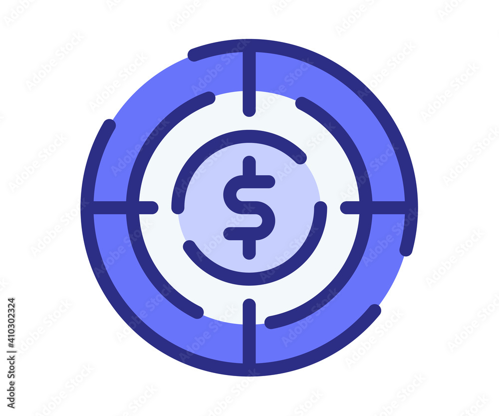 target profit goal single isolated icon with dashed line style target profit goal single isolated icon with dashed line style