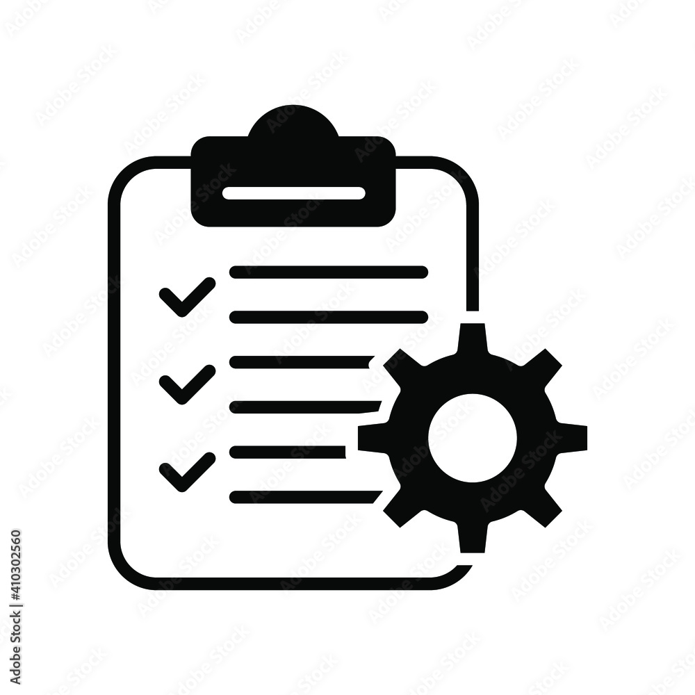 Clipboard and gear icon. Project management concept flat style. Technical support check list with cog. Software development concept. Vector illustration for web and app. EPS 10 Clipboard and gear icon. Project management concept flat style. Technical support check list with cog. Software development concept. Vector illustration for web and app. EPS 10