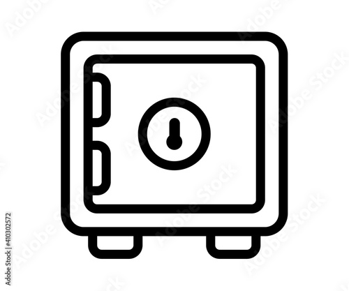 secure storage safe box single isolated icon with outline style