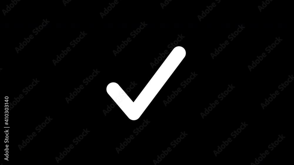Animated Tick Icon Set with Motion Blur Isolated on Black Background Animated Tick Icon Set with Motion Blur Isolated on Black Background
