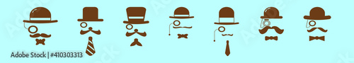 set of monopoly cartoon icon design template with various models. vector illustration isolated on blue background