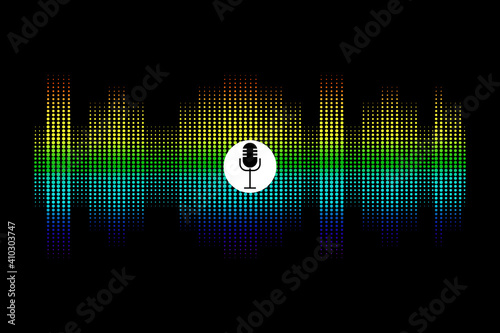 Sound wave microphone. Future technology concept. Technology background. Vector illustration. Stock image. EPS 10.