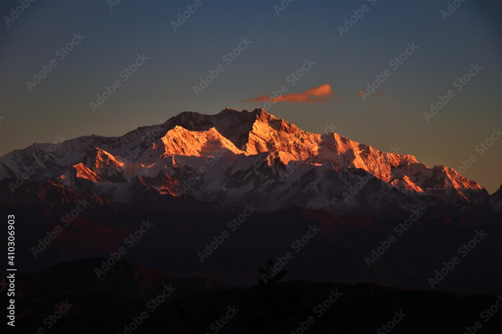 Sunset at Mt.Kanchanjunga as seen from Sandakpur