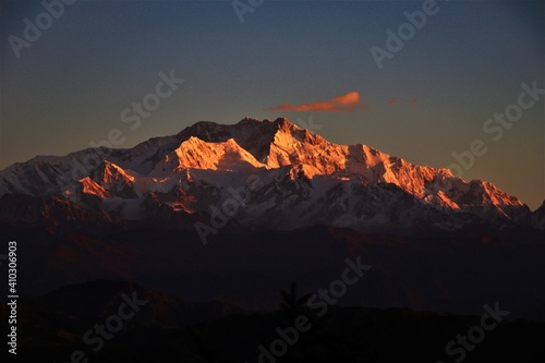 Sunset at Mt.Kanchanjunga as seen from Sandakpur