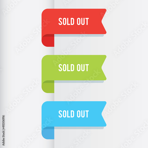 Set of Colorful Sold Out Ribbons