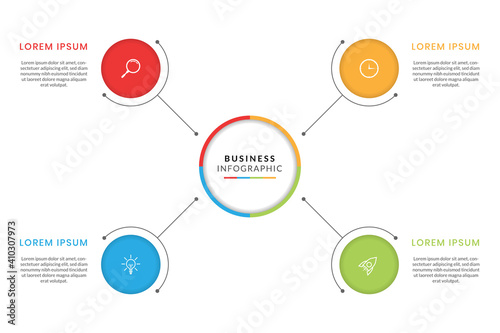 Colorful business infographic with 5 steps or options