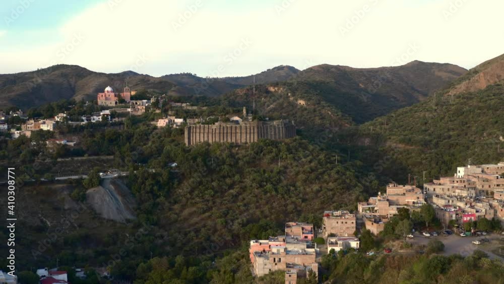 Aerial: beautiful village in the mountains, drone view Aerial: beautiful village in the mountains, drone view