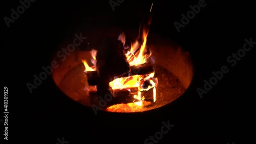 Warm campfire shown in the middle of Summer 2020. photo