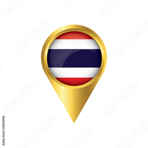 Flag of Thailand.symbol check in Thailand, golden map pointer with the national flag of Thailand in the button. vector illustration. Free Download Flag of Thailand.symbol check in Thailand, golden map pointer with the national flag of Thailand in the button. vector illustration. - GFXLoad