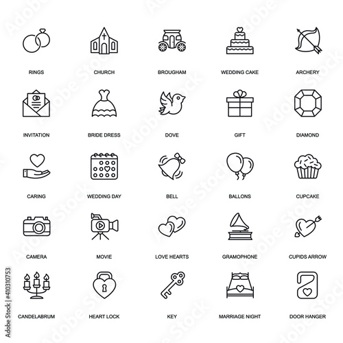 Wedding icons set