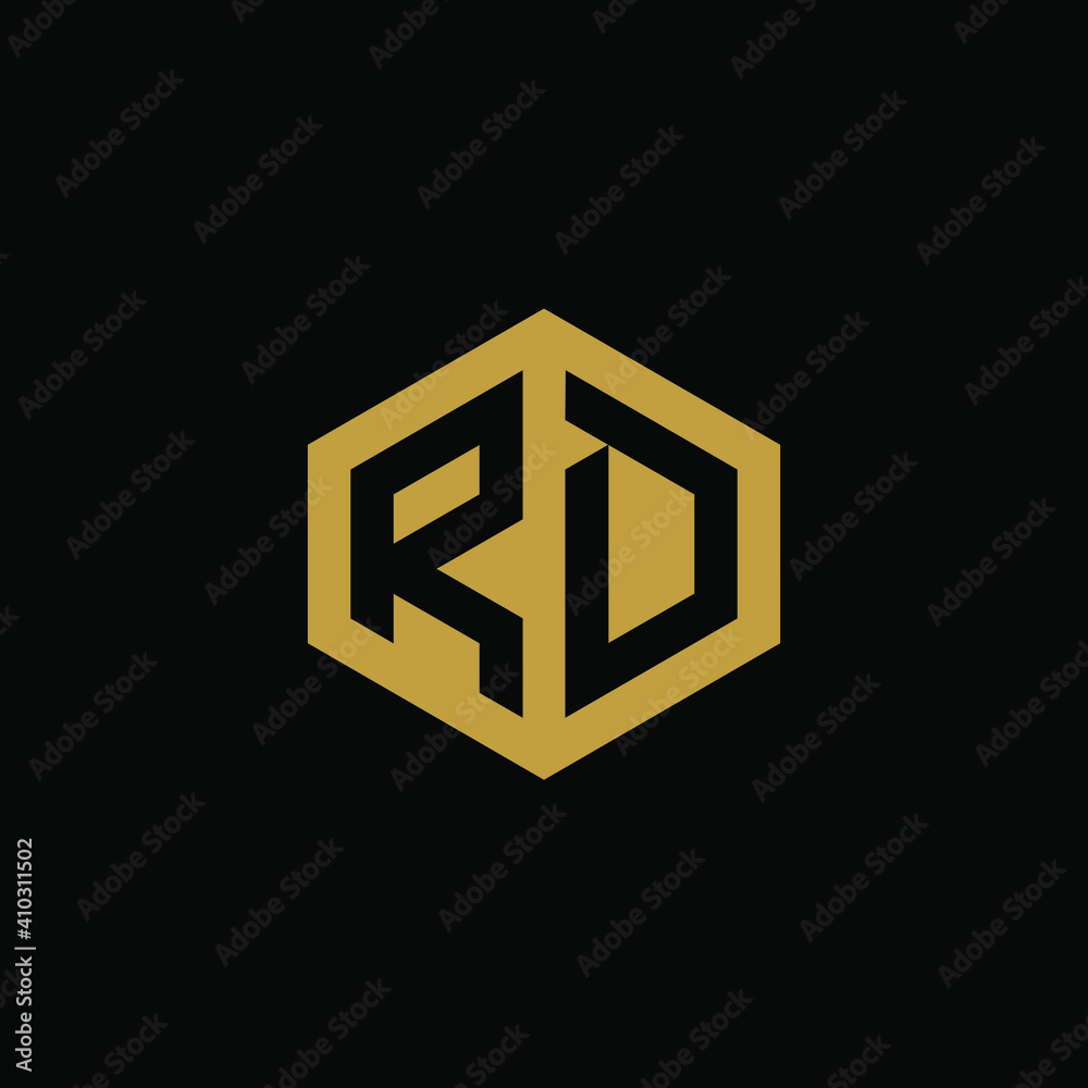Initial letter RD hexagon logo design vector Initial letter RD hexagon logo design vector