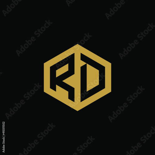 Initial letter RD hexagon logo design vector Free Download Initial letter RD hexagon logo design vector - GFXLoad