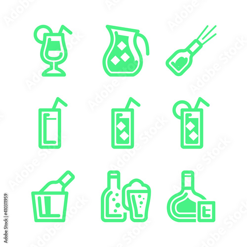 Drink icons set