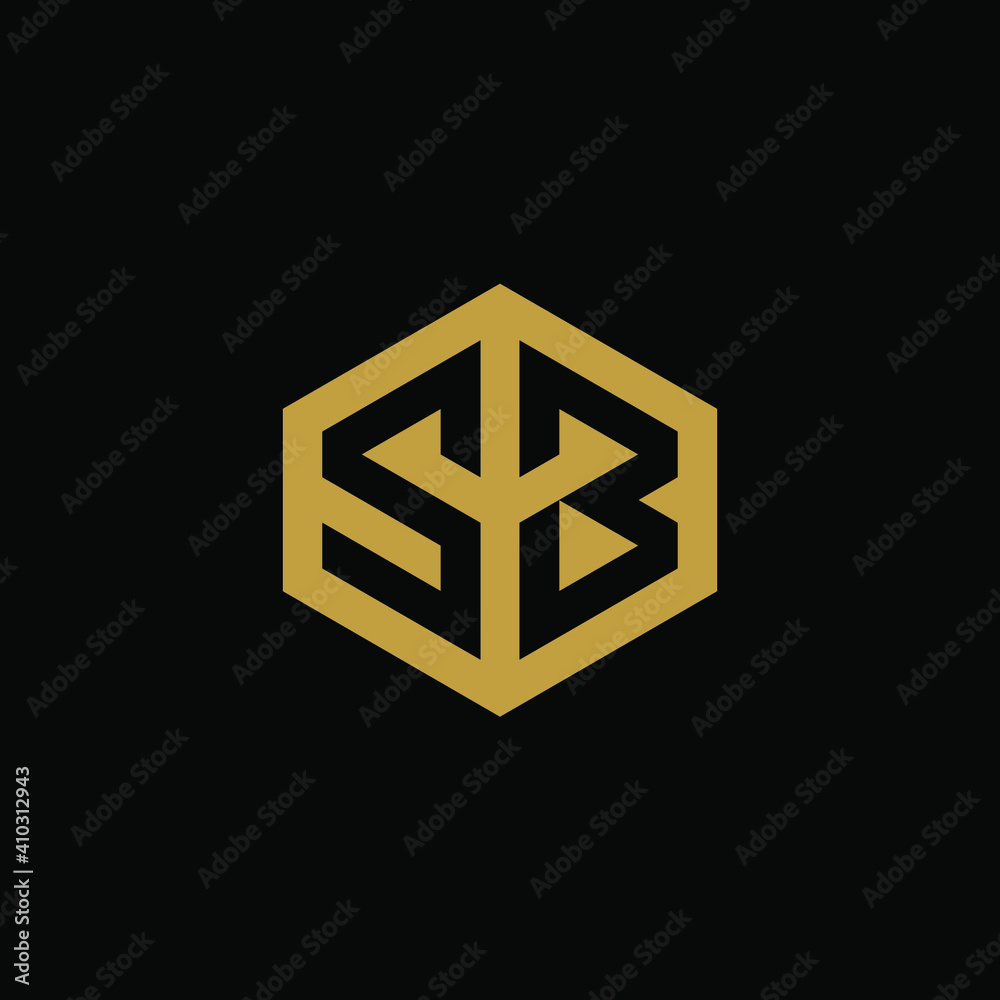Initial letter SB hexagon logo design vector Initial letter SB hexagon logo design vector