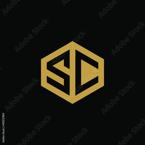 Initial letter SC hexagon logo design vector